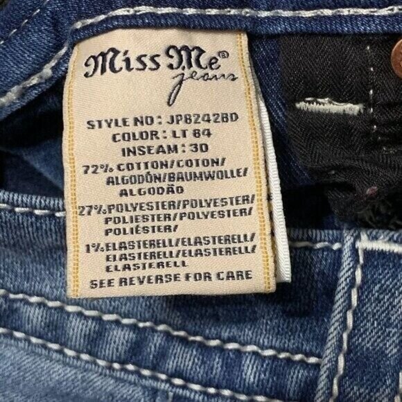 Miss Me Signature Bootcut Jean Low Rise Embroidered Beaded Denim Pant 30" - Picture 16 of 16